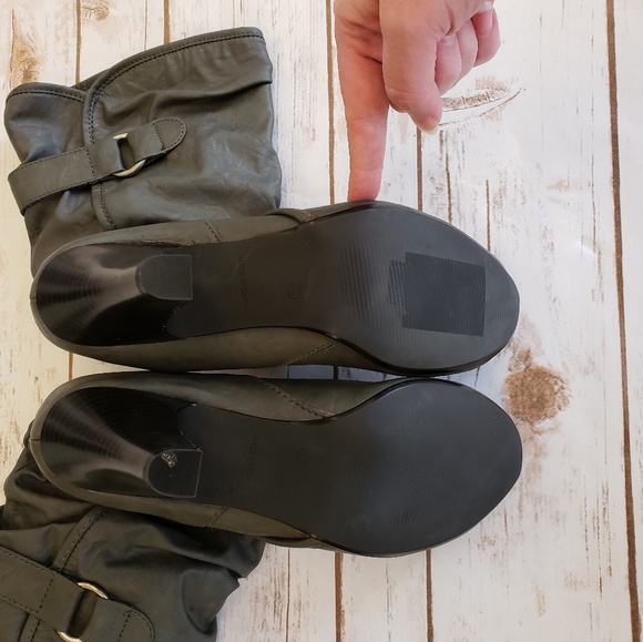 NIB Style & Co Ennvey Gray Slouch Heel Boots - Picture 3 of 4